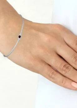 Golden Moments Sterling Silver CZ July Birthstone Bracelet