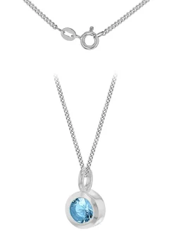 Golden Moments Sterling Silver CZ December Birthstone Necklace