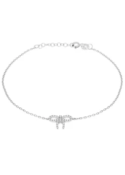 Golden Moments Sterling Silver CZ Bow Bracelet