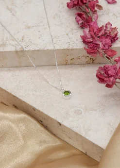 Golden Moments Sterling Silver CZ August Birthstone Necklace