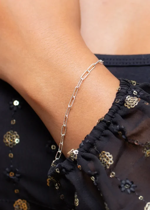 Golden Moments Sterling Silver Diamond Cut Thin Paper Bracelet