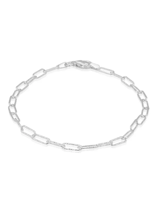 Golden Moments Sterling Silver Diamond Cut Thin Paper Bracelet