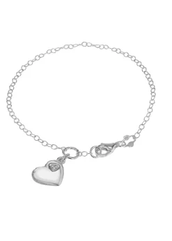 Golden Moments Sterling Silver CZ Heart Bracelet