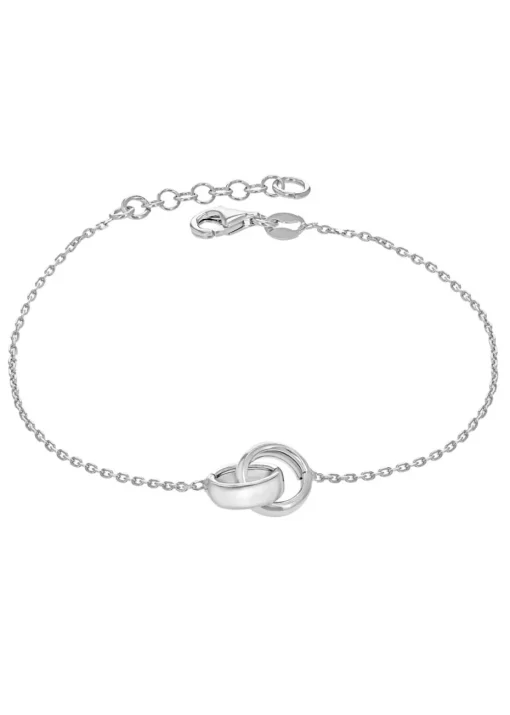 Golden Moments Sterling Silver Linked-Rings Bracelet