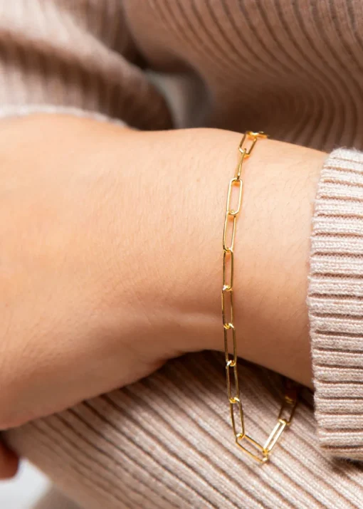 Golden Moments Sterling Silver Gold Plated Vermeil Paper Bracelet