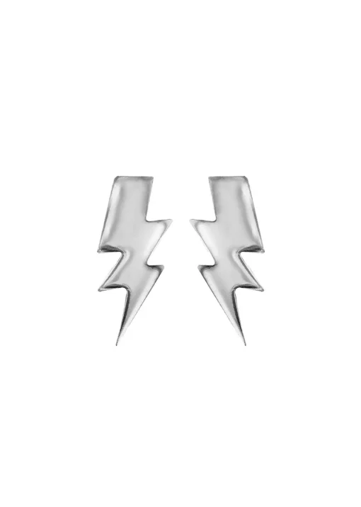 Golden Moments Sterling Silver Lightning Bolt Stud Earrings