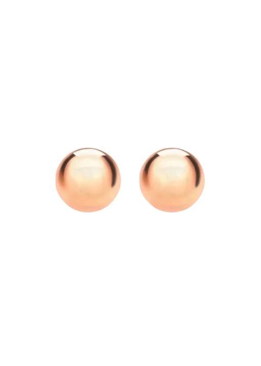 Golden Moments Sterling Silver Rose Gold Plated Ball Studs (8mm)