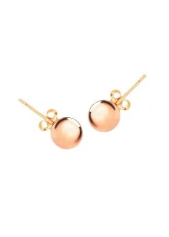 Golden Moments Sterling Silver Rose Gold Plated Ball Studs (8mm)