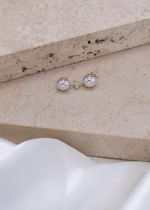 Golden Moments Sterling Silver Ball Stud Earrings (8mm)