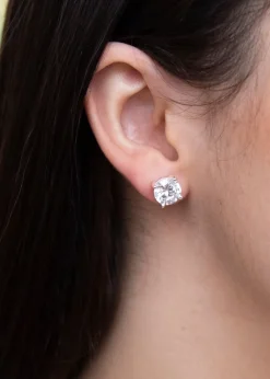 Golden Moments Sterling Silver CZ  Stud Earrings
