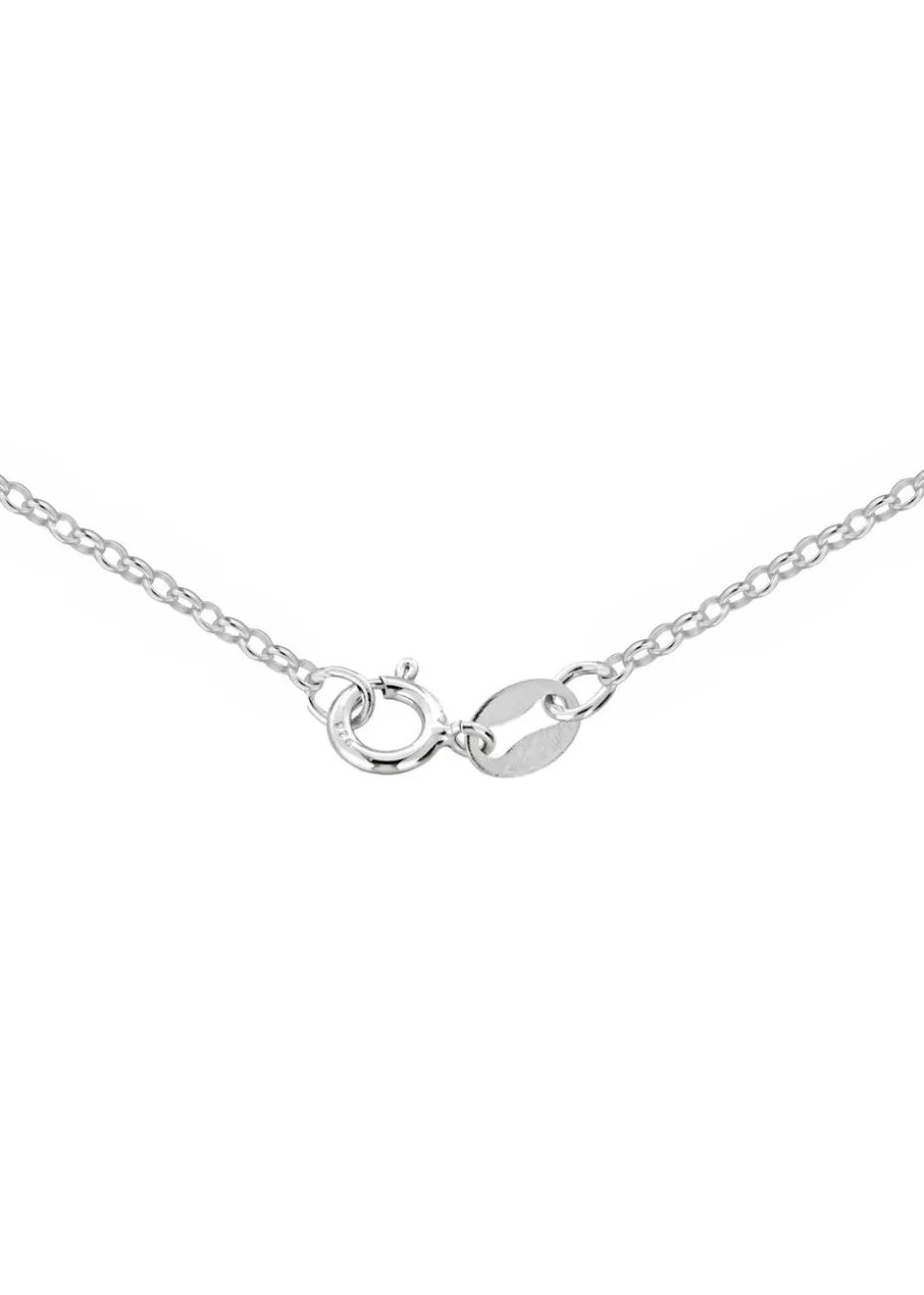Golden Moments Sterling Silver Belcher Chain and Heart Necklace