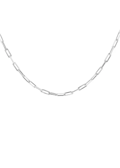 Golden Moments Sterling Silver Small Faceted Paper Chain