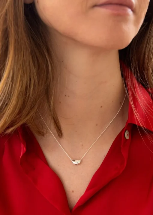 Golden Moments Sterling Silver Coffee-Bean Trace-Chain Necklace