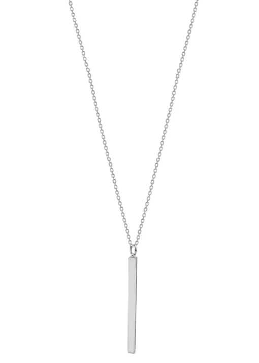 Golden Moments Sterling Silver Vertical-Bar Necklace