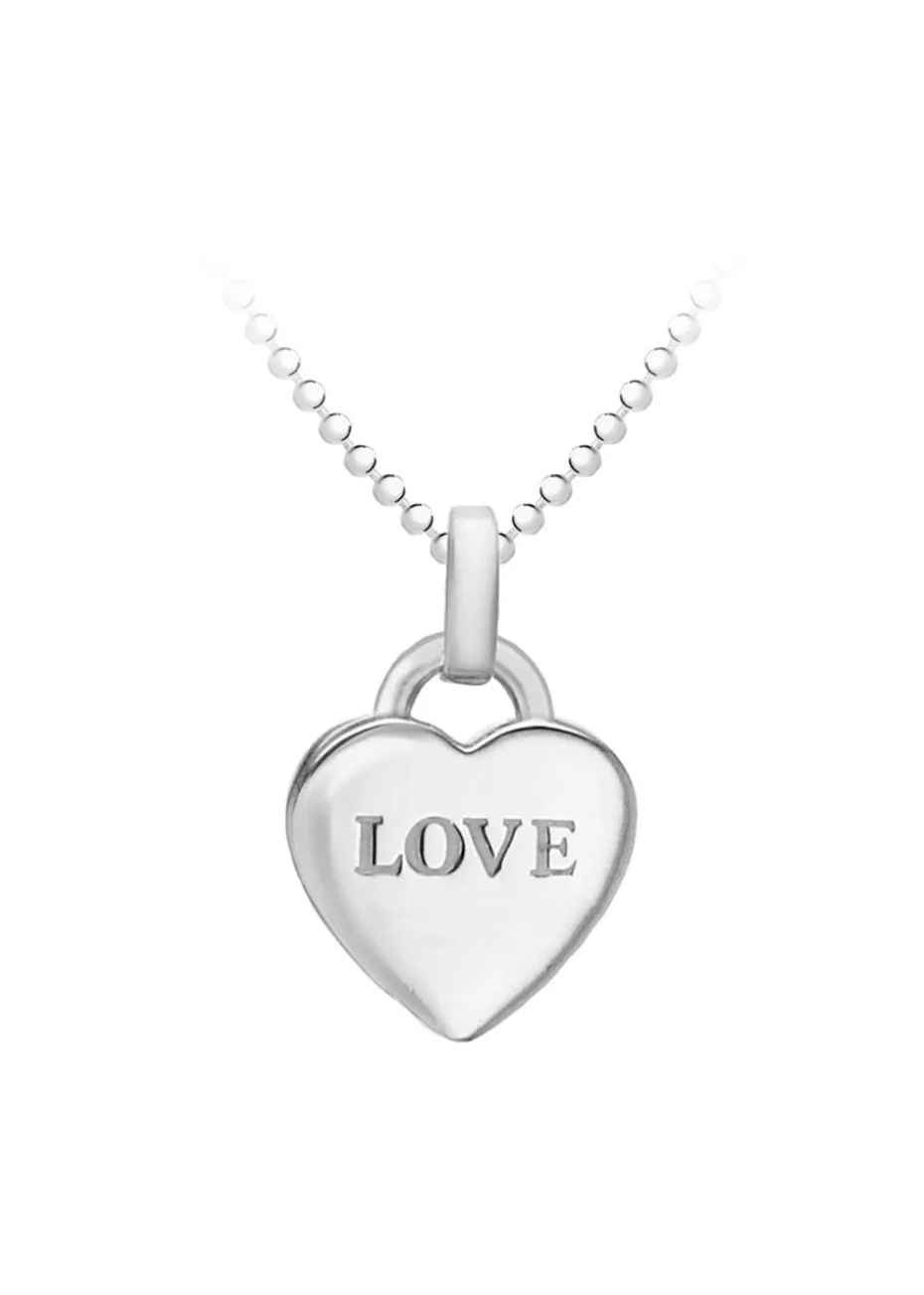 Golden Moments Sterling Silver 'LOVE' Heart Pendant