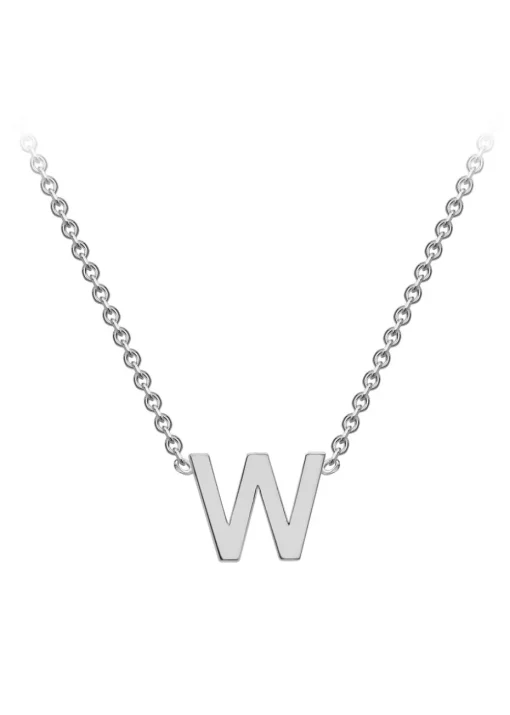 Golden Moments Sterling Silver 'W' Initial  Necklace