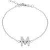 Golden Moments Sterling Silver CZ 'M' Initial Bracelet