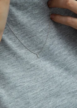 Golden Moments Sterling Silver 'L' Initial  Necklace