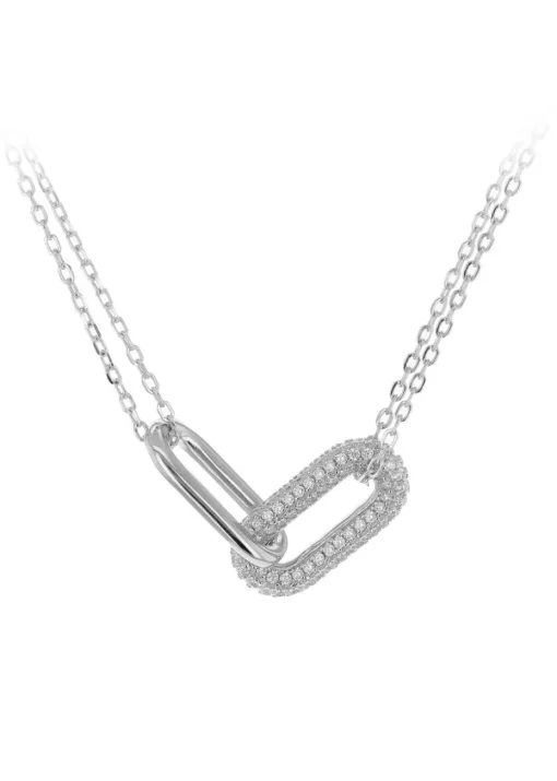 Golden Moments Sterling Silver Diamond 'P' Initial Necklace