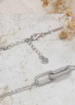 Golden Moments Sterling Silver Diamond 'P' Initial Necklace