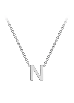 Golden Moments Sterling Silver 'N' Initial  Necklace