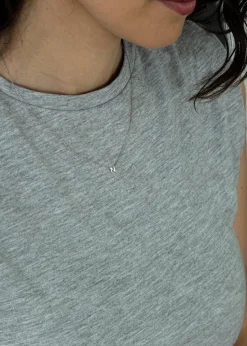 Golden Moments Sterling Silver 'N' Initial  Necklace