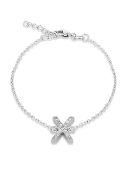 Golden Moments Sterling Silver 'R' Initial  Necklace