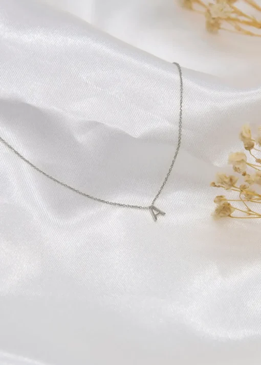Golden Moments Sterling Silver 'A' Initial  Necklace