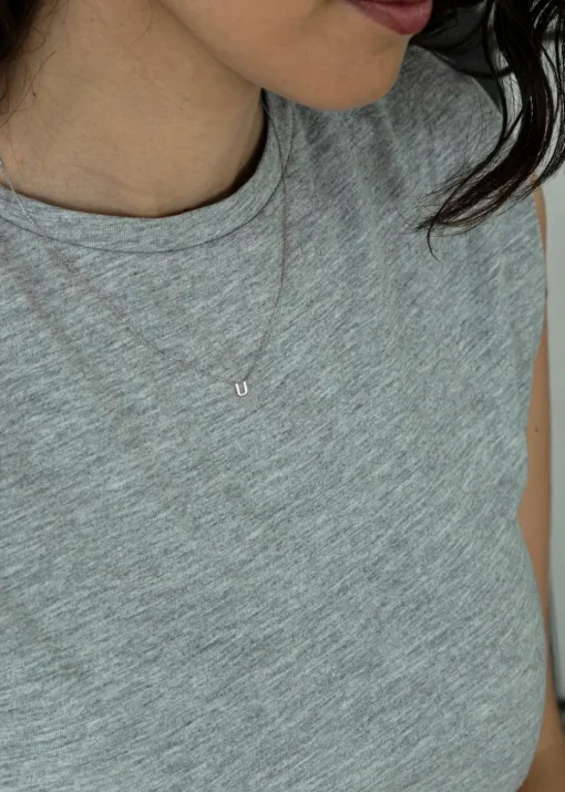 Golden Moments Sterling Silver 'U' Initial  Necklace