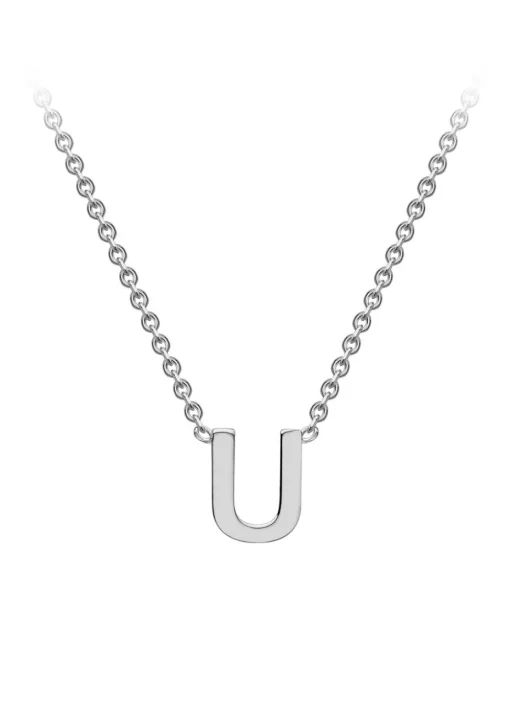 Golden Moments Sterling Silver 'U' Initial  Necklace
