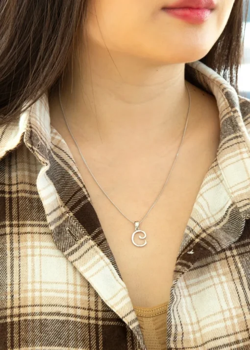 Golden Moments Sterling Silver Diamond 'X' Initial Necklace