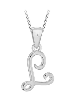 Golden Moments Sterling Silver Diamond 'L' Initial Necklace