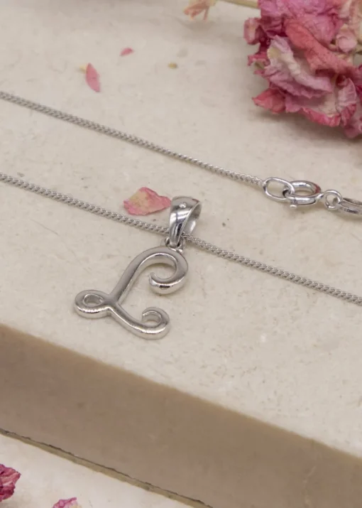 Golden Moments Sterling Silver Diamond 'L' Initial Necklace