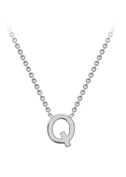 Golden Moments Sterling Silver 'Q' Initial  Necklace