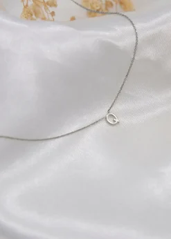 Golden Moments Sterling Silver 'Q' Initial  Necklace