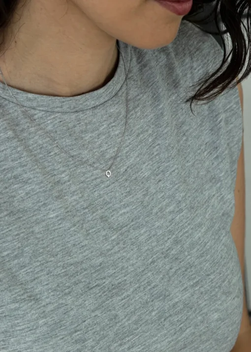 Golden Moments Sterling Silver 'Q' Initial  Necklace