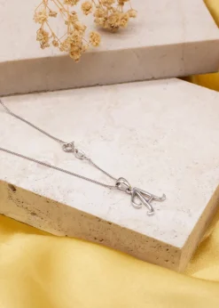 Golden Moments Sterling Silver Diamond 'A' Initial Necklace