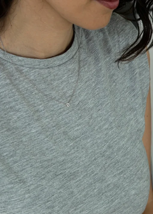 Golden Moments Sterling Silver 'D' Initial  Necklace