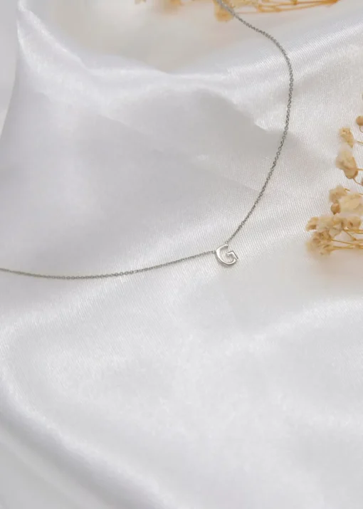 Golden Moments Sterling Silver 'G' Initial  Necklace