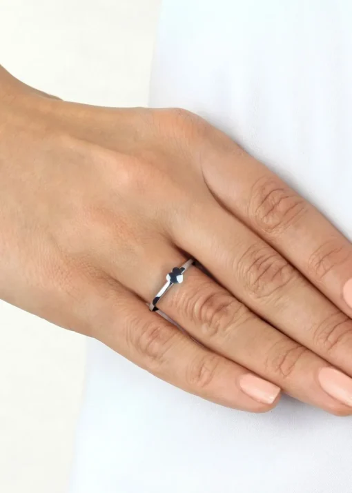 Golden Moments Sterling Silver Heart Ring