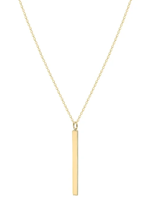 Golden Moments Yellow Gold Plated Vertical Bar Necklace