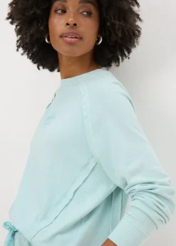 Green Acid Wash Co Ord Graphic Sweatshirt