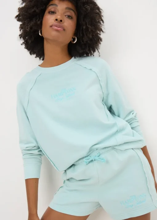 Green Acid Wash Co Ord Graphic Sweatshirt