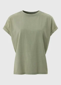 Green Acid Wash Longline T-Shirt