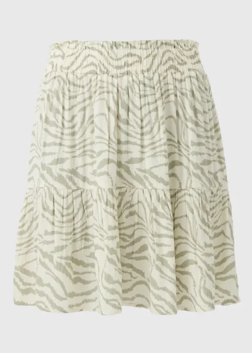 Green Animal Cheesecloth Mini Skirt