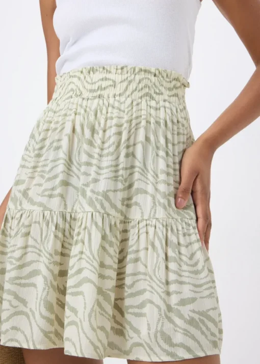 Green Animal Cheesecloth Mini Skirt