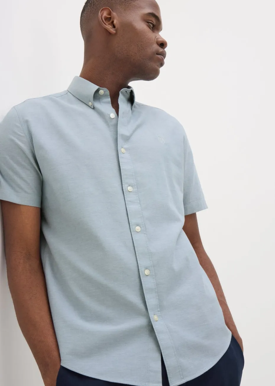 Green Chambray Short Sleeve Oxford Shirt