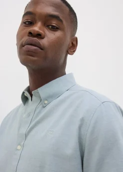 Green Chambray Short Sleeve Oxford Shirt