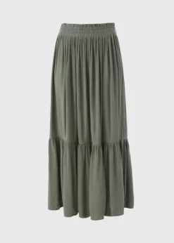 Green Cheesecloth Maxi Skirt