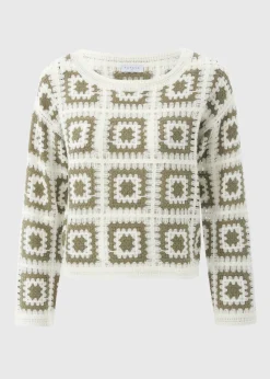 Green Crochet Patchwork Jumper